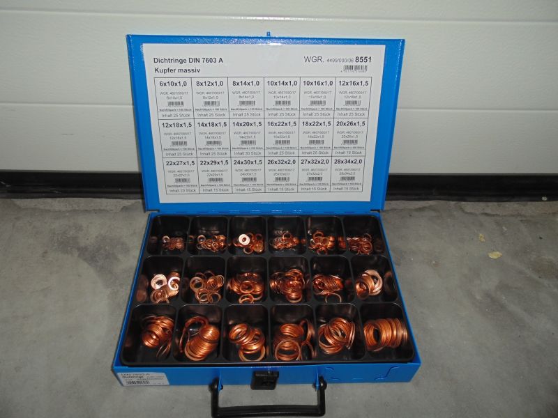 Kupferring 10x16x1 - DIN 7603, Kupferringe, Dichtmittel, Werkstattbedarf